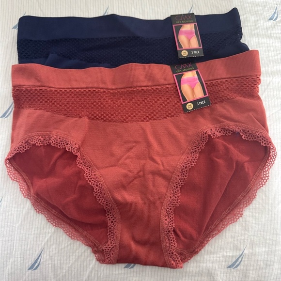 CNYX Lace Trim Panties Set - burnt orange and Blue. Better fit for medium - Picture 1 of 5
